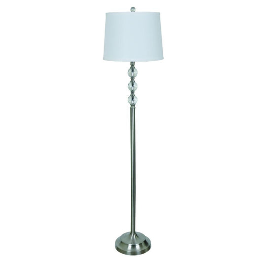 Crestview Collection Alamosa 61 Inch Metal Brushed Nickle Floor Lamp