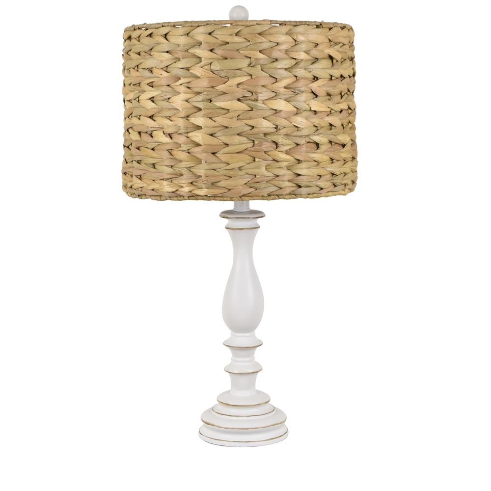 Crestview Collection Evolution Jenny Resin Rattan Table Lamp in White