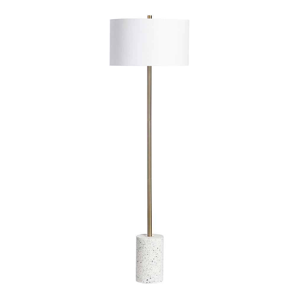 60" Metal and Terrazzo Floor Lamp