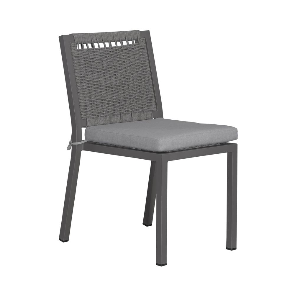 Outdoor Panel Back Side Chair - Granite