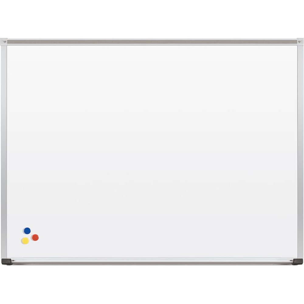 Markerboard -12ftWx48"H- White Porcelain Steel Surface - Anodized Aluminum Frame