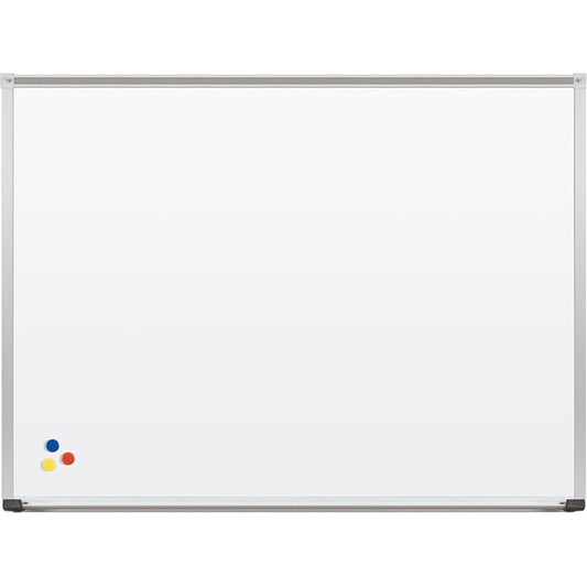 Markerboard -12ftWx48"H- White Porcelain Steel Surface - Anodized Aluminum Frame