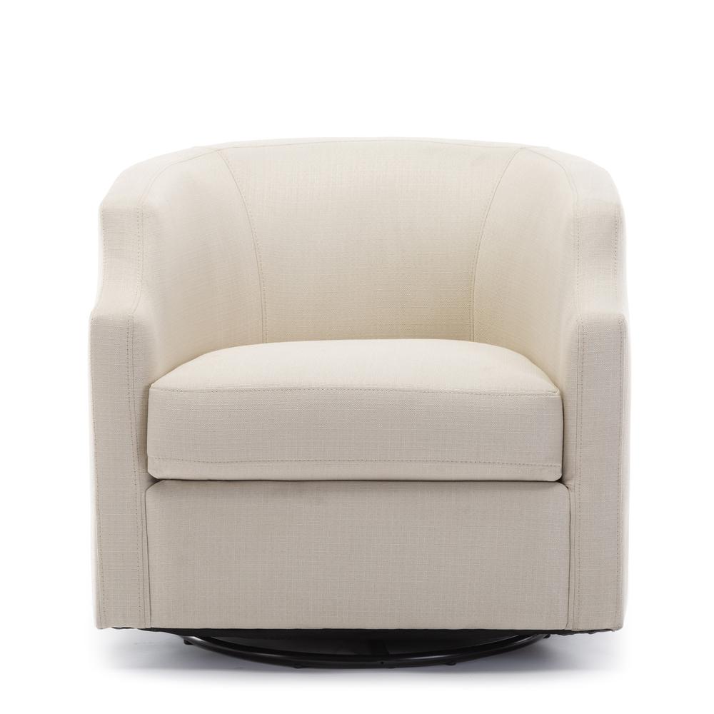 Infinity Linen Swivel Glider Barrel Chair