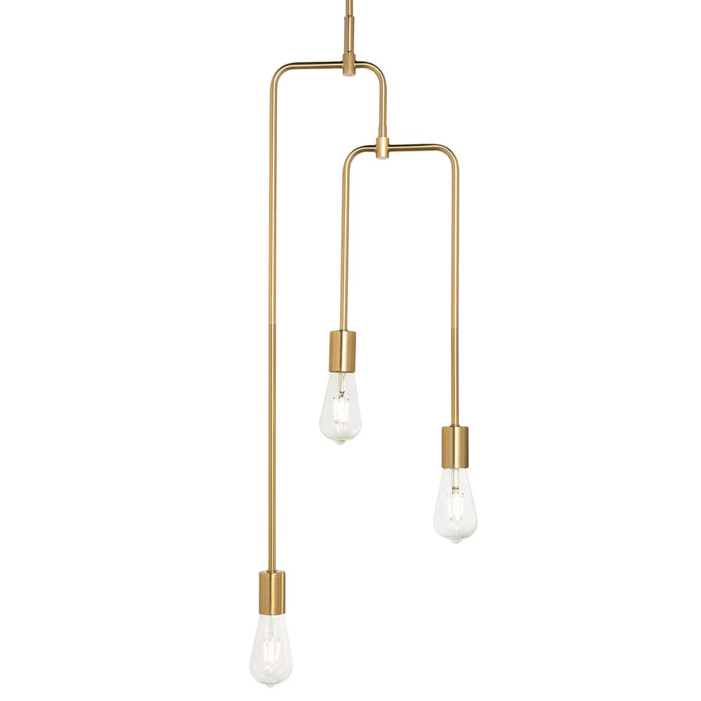 Chandler 3 Light Brass Metal Pendant