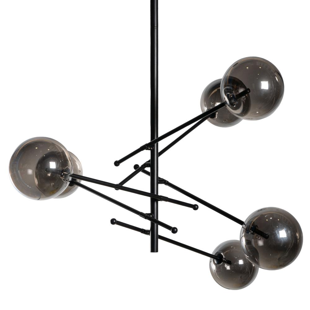 Javier 6 Light Black Metal and Glass Sputnik Chandelier