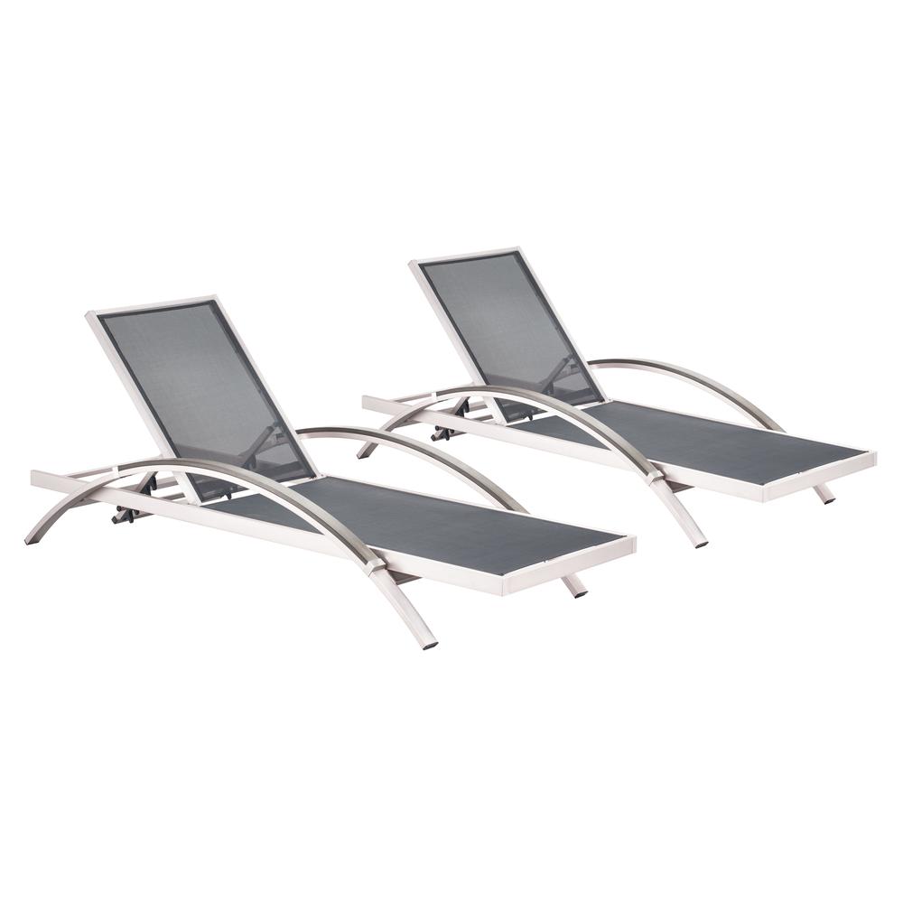 Metropolitan Chaise Lounge Gray & Silver