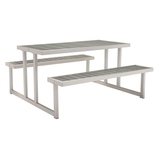 Cuomo Picnic Table Gray & Silver