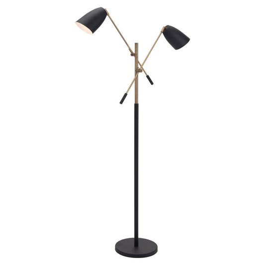 Tanner Floor Lamp Black & Brass