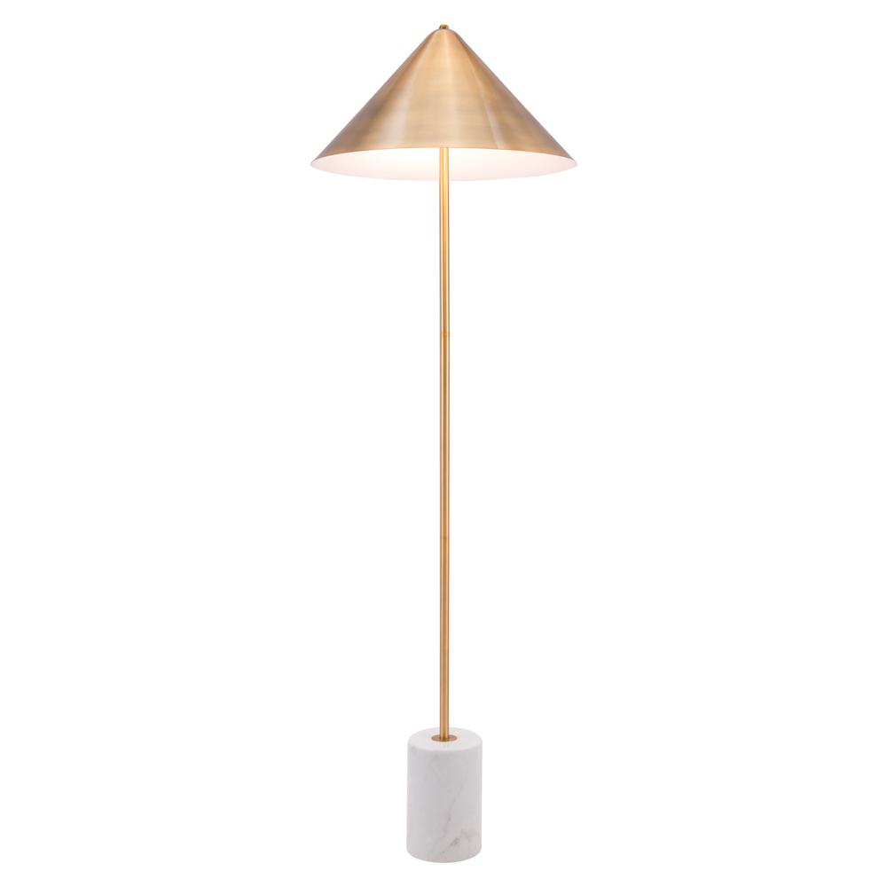 Bianca Floor Lamp Brass & White