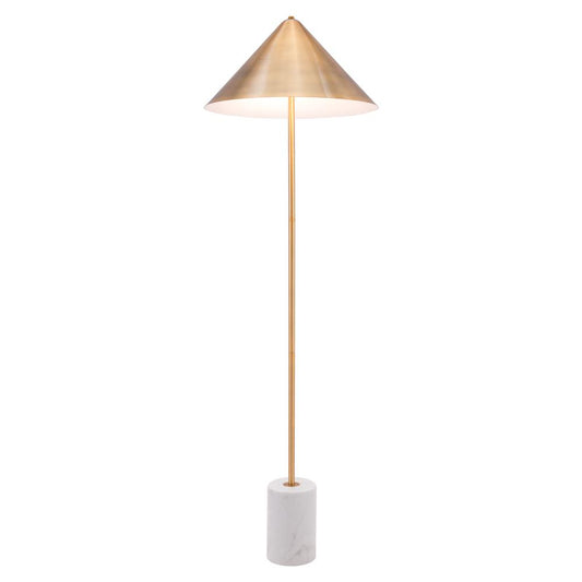 Bianca Floor Lamp Brass & White