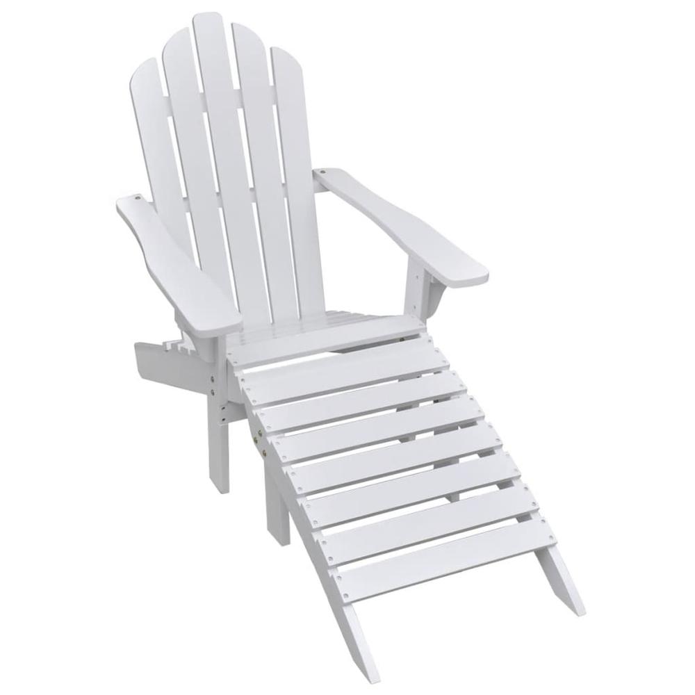 vidaXL Garden Chair with Ottoman Wood White, 40859