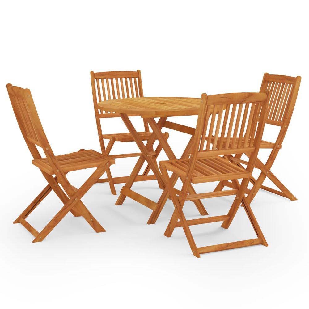 vidaXL 5 Piece Folding Patio Dining Set Solid Eucalyptus Wood, 3087162