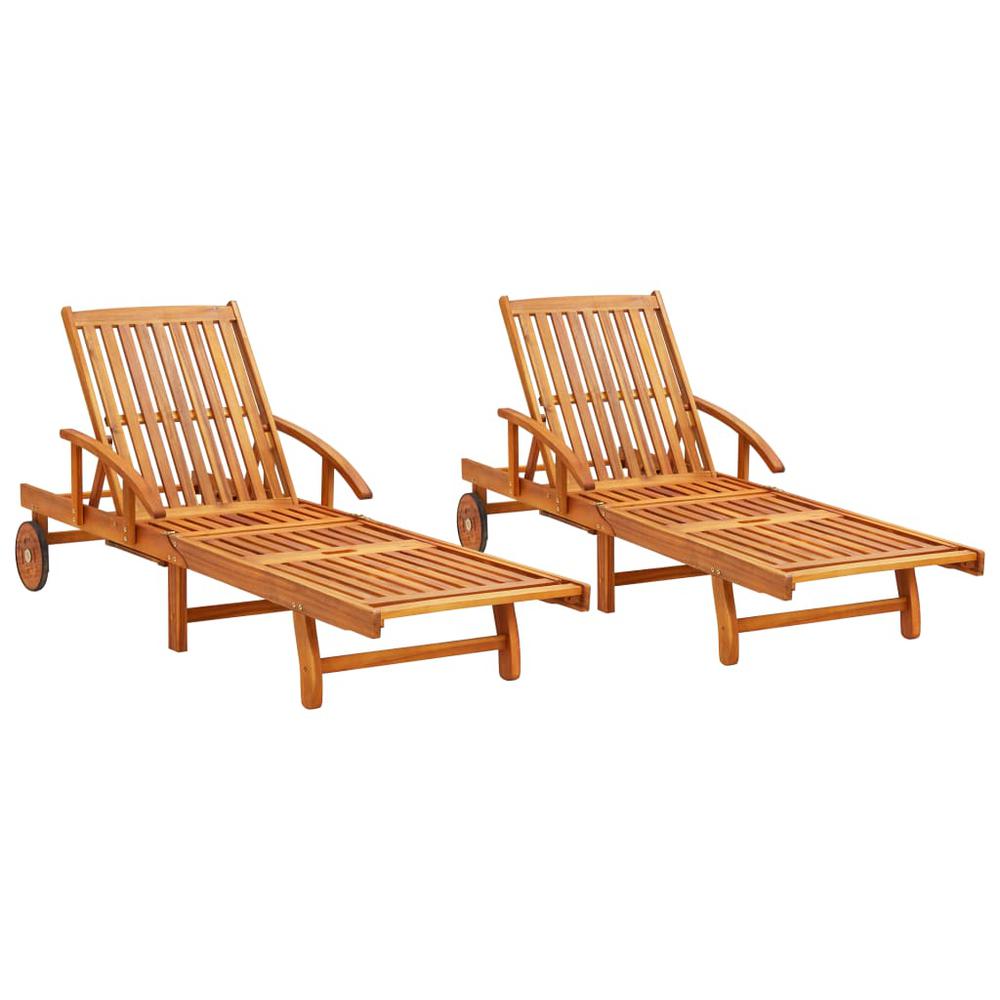 vidaXL Sun Loungers 2 pcs Solid Acacia Wood, 3077329