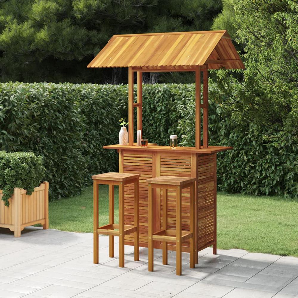 vidaXL 3 Piece Patio Bar Set Solid Wood Acacia, 3116008