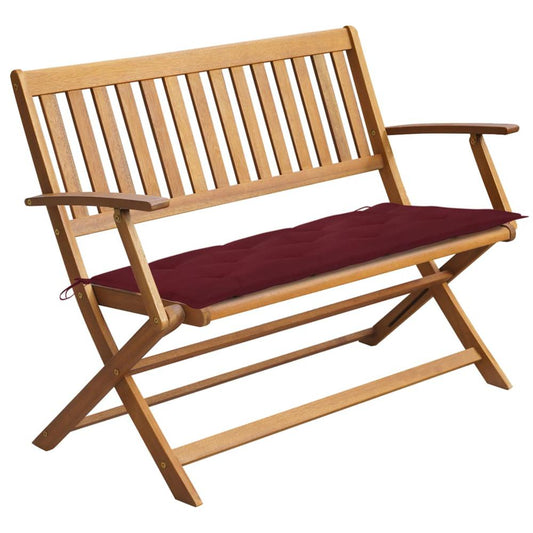 vidaXL Patio Bench with Cushion 47.2'' Solid Acacia Wood, 3064263