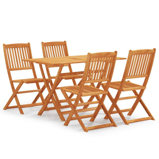 vidaXL 5 Piece Folding Patio Dining Set Solid Eucalyptus Wood, 3087153