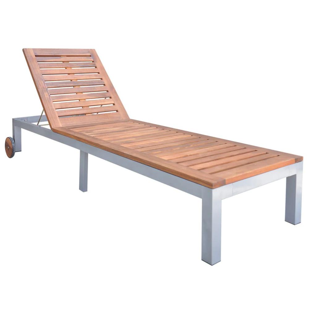 vidaXL Sun Lounger Solid Acacia Wood, 44611