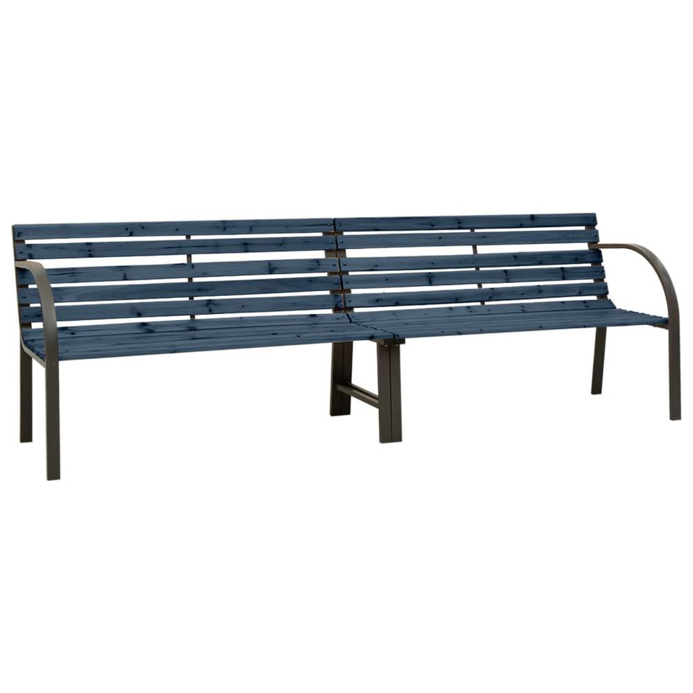 vidaXL Twin Patio Bench 94.9" Chinese Fir Wood Gray