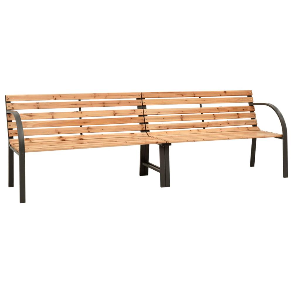 vidaXL Twin Patio Bench 94.9" Chinese Fir Wood