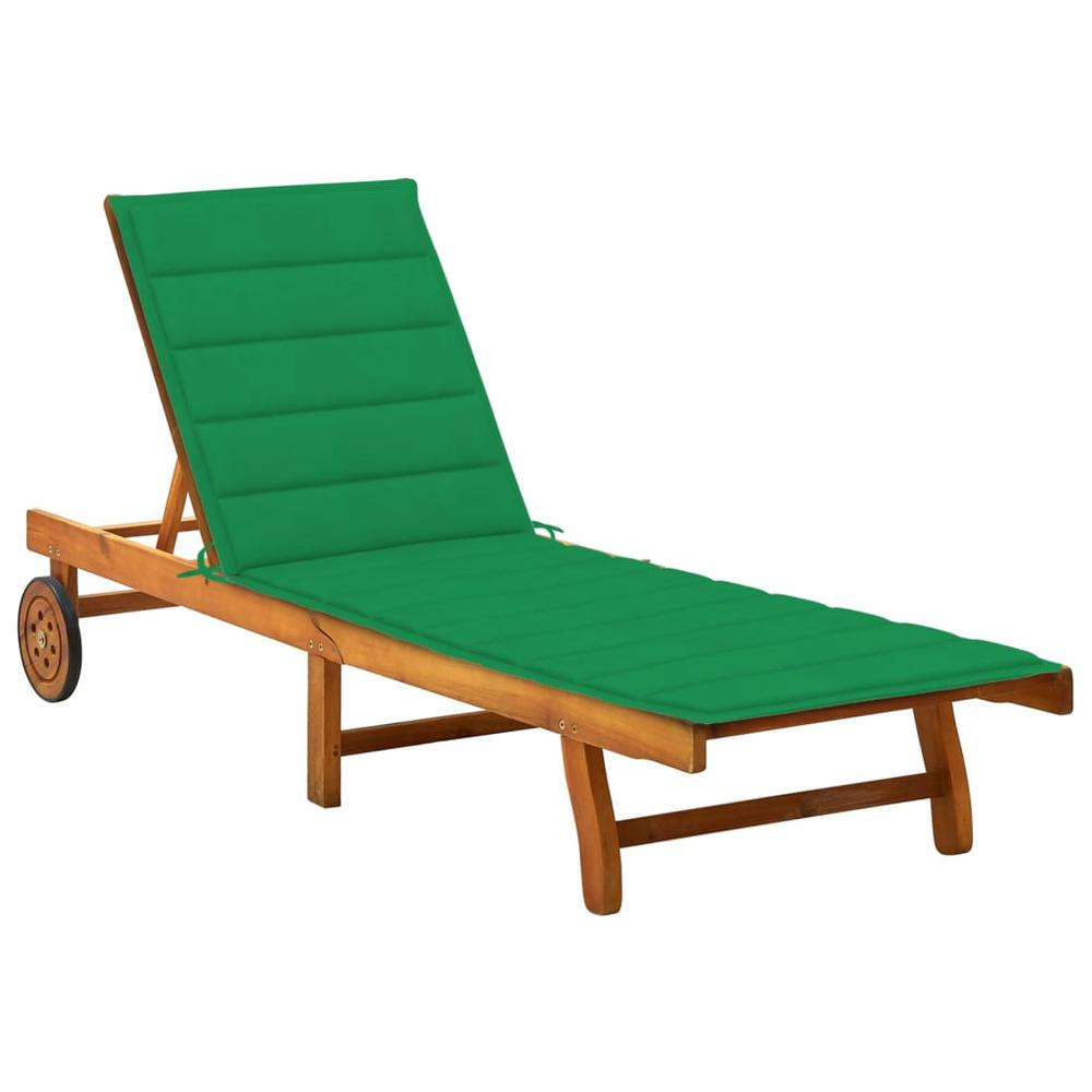 vidaXL Patio Sun Lounger with Cushion Solid Acacia Wood, 3061349