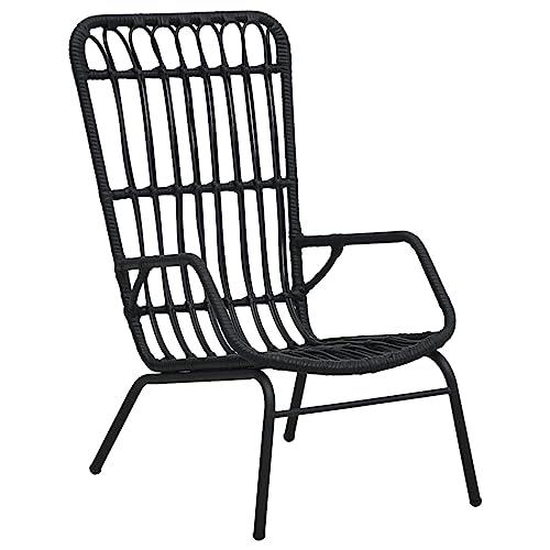 vidaXL Garden Chair Poly Rattan Black, 48581