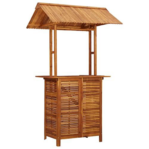 vidaXL Outdoor Bar Table with Rooftop 48"x41.7"x85.4" Solid Acacia Wood, 45909