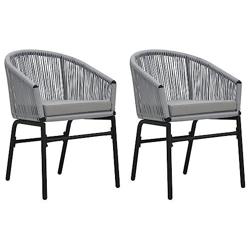 vidaXL Garden Chairs 2 pcs Anthracite PVC Rattan, 48137