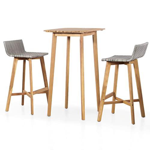 vidaXL 3 Piece Bistro Set Solid Acacia Wood, 44220