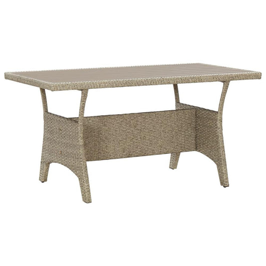 vidaXL Patio Table Gray 47.2"x27.6"x26" Poly Rattan, 316583