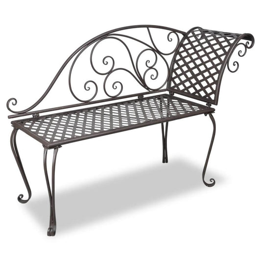 vidaXL Garden Chaise Lounge 50.4√¢‚Ç¨≈ì Steel Antique Brown, 40717