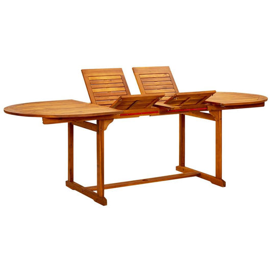 vidaXL Garden Dining Table (63"-94.5")x39.4"x29.5" Solid Acacia Wood, 316565