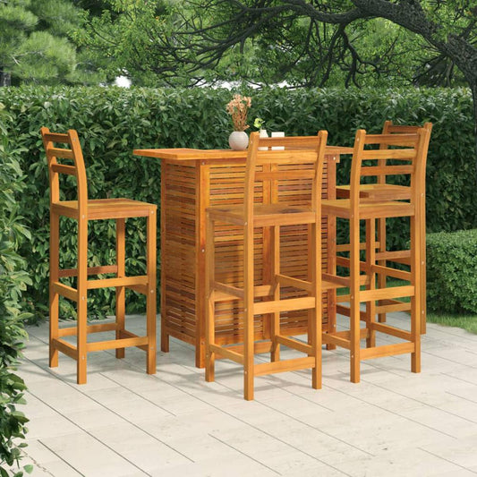 vidaXL 5 Piece Patio Bar Set Solid Wood Acacia, 3115999