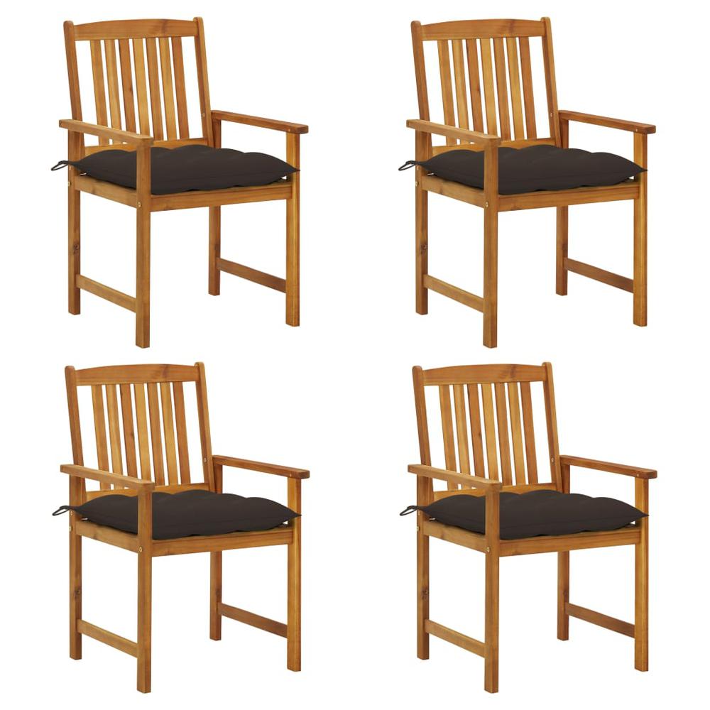 vidaXL Patio Chairs with Cushions 4 pcs Solid Acacia Wood, 3061214