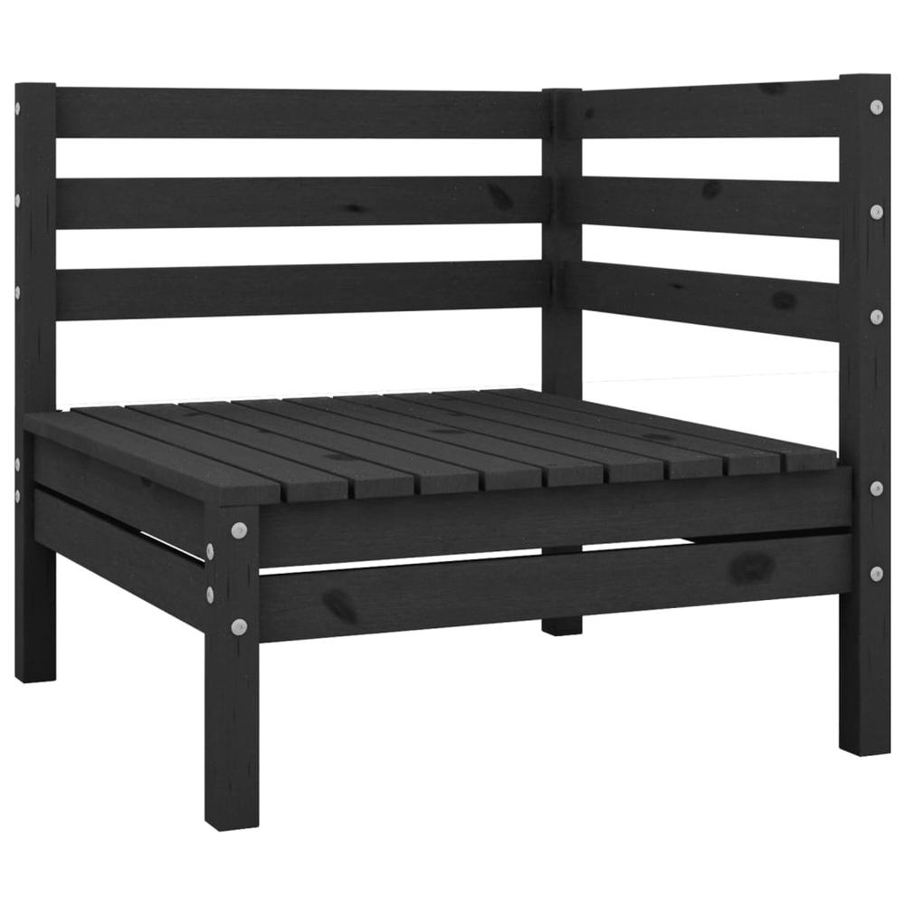 vidaXL Patio Corner Sofa Black Solid Pinewood