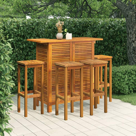 vidaXL 5 Piece Patio Bar Set Solid Wood Acacia, 3115997