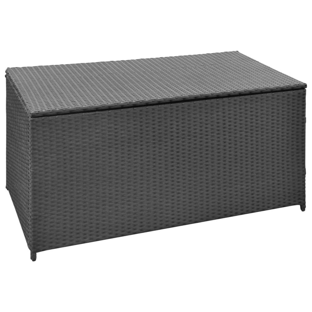 vidaXL Garden Storage Box Black 47.2"x19.7"x23.6" Poly Rattan, 42498