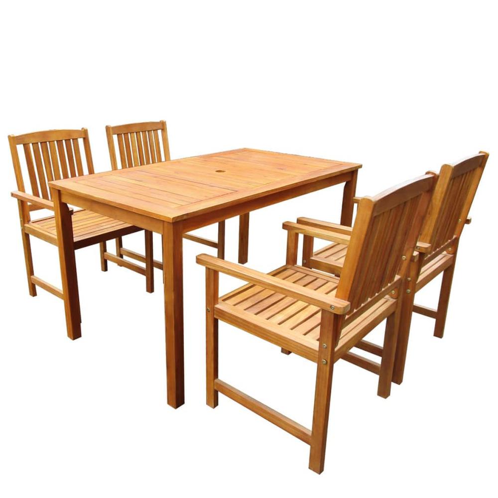 vidaXL 5 Piece Outdoor Dining Set Solid Acacia Wood, 42622