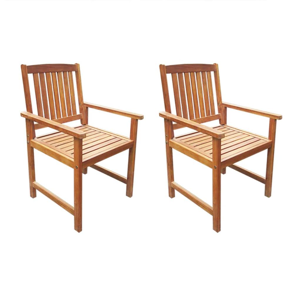 vidaXL Garden Chairs 2 pcs Solid Acacia Wood Brown, 42626