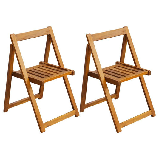 vidaXL Folding Garden Chairs 2 pcs Solid Acacia Wood, 42660