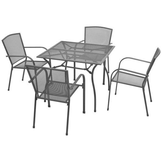 vidaXL 5 Piece Outdoor Dining Set Steel Anthracite, 42707