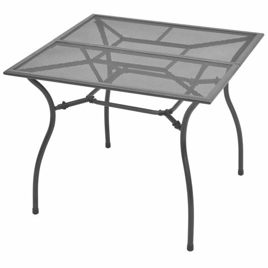 vidaXL Garden Table 35.4"x35.4"x28.3" Steel Mesh, 42722