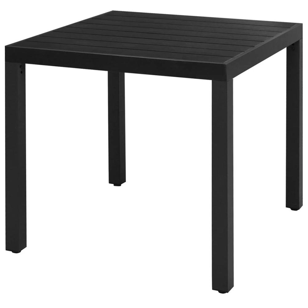 vidaXL Garden Table Black 31.5"x31.5"x29.1" Aluminium and WPC, 42790