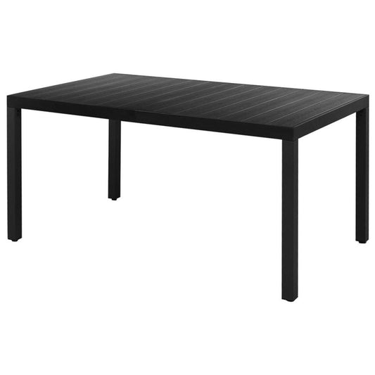 vidaXL Garden Table Black 59.1"x35.4"x29.1" Aluminium and WPC, 42791