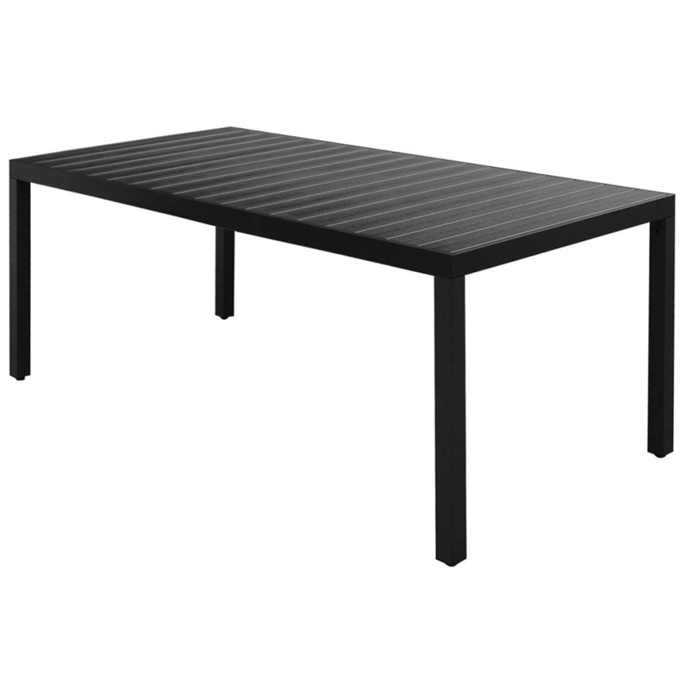 vidaXL Garden Table Black 72.8"x35.4"x29.1" Aluminium and WPC, 42792