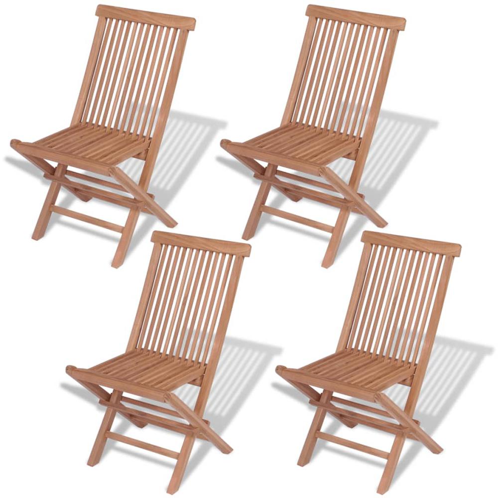 vidaXL Folding Garden Chairs 4 pcs Solid Teak Wood, 43040