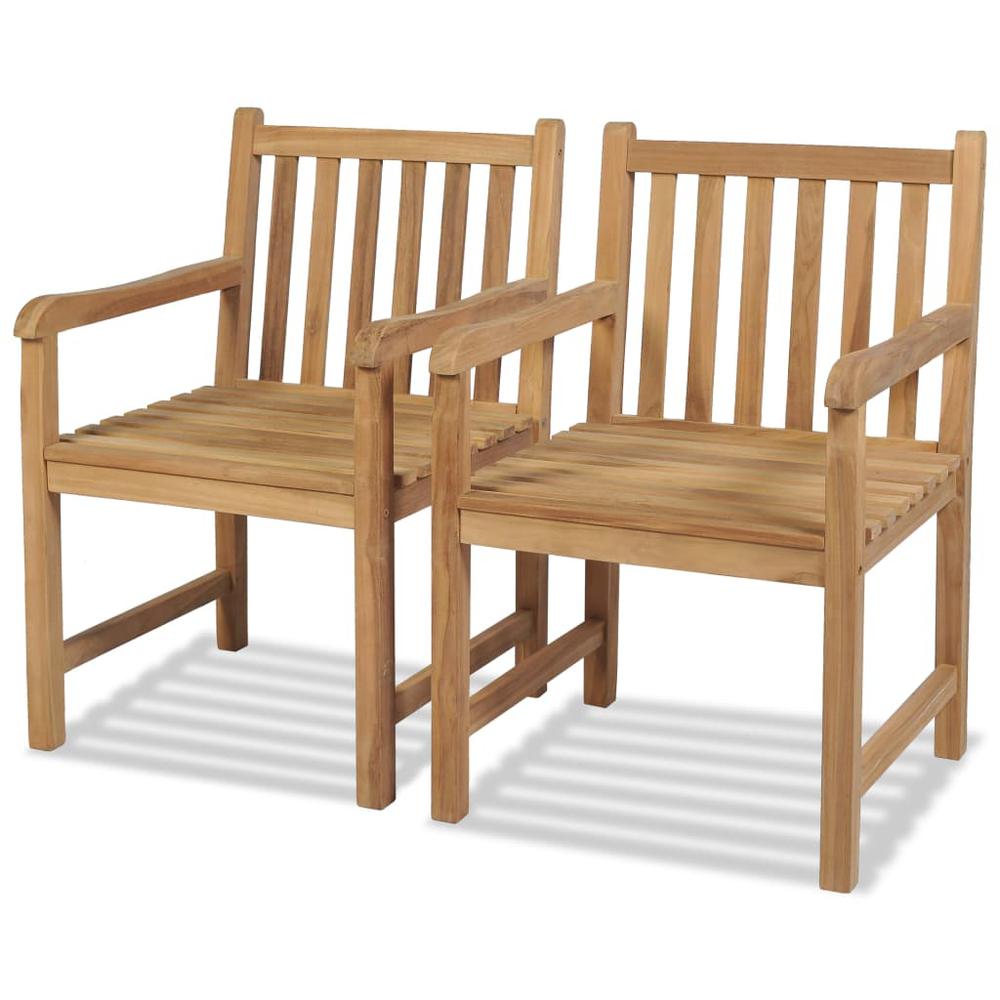 vidaXL Outdoor Chairs 2 pcs Solid Teak Wood, 43250