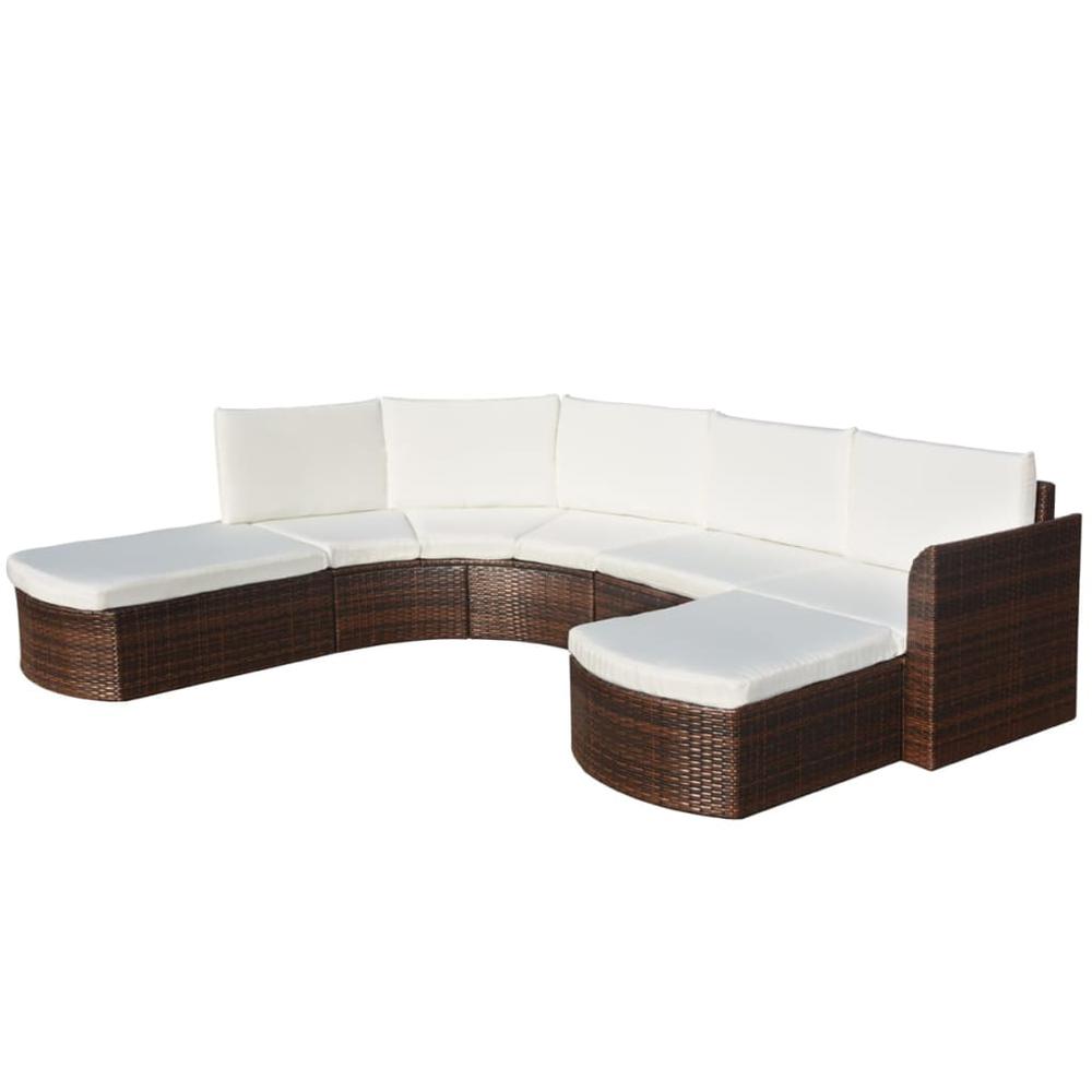 vidaXL 4 Piece Garden Lounge Set with Cushions Poly Rattan Brown, 43298