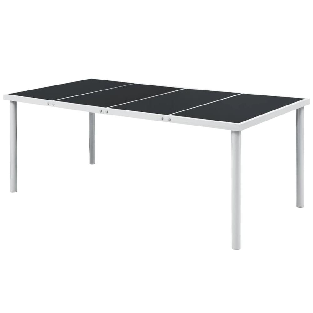 vidaXL Garden Table 74.8"x35.4"x29.1" Black Steel, 43307