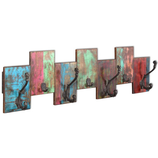 vidaXL Coat Rack with 7 Hooks Solid Reclaimed Wood, 243460