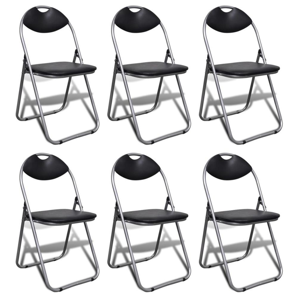 vidaXL Folding Chairs 6 pcs Faux Leather, 243711